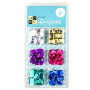 DCWV Rhinestones, Acrylic Rhinestones, 11.5 Inches (L), 5.5 Inches (W),82ct